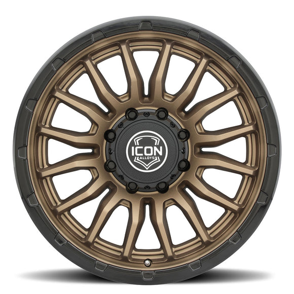 ICON Alloys Cajon, Satin Bronze w/ Gloss Black Lip, 20 x 9 / 8 x 6.5, 12mm Offset, 5.5" Backspace