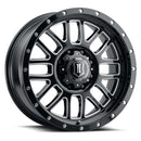 ICON Alloys Alpha, Gloss Black, Milled Windows, 20x9 / 5x150, 16mm OS, 5.625" BS-1
