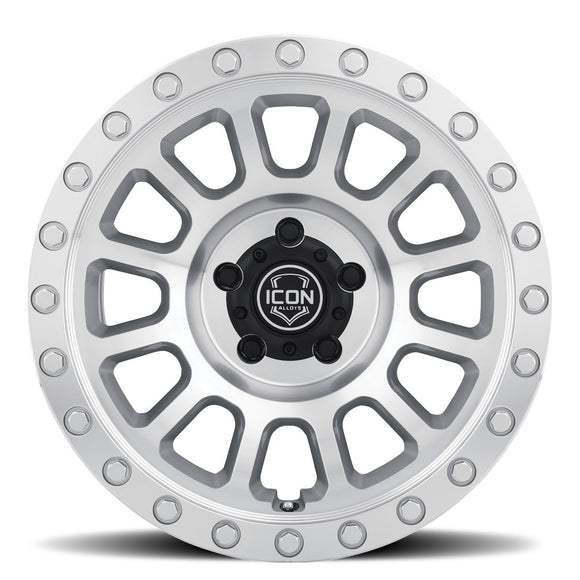 ICON Alloys Hulse, Silver Machined, 18 x 9 / 8 x 6.5, 12mm Offset, 5.25" Backspace