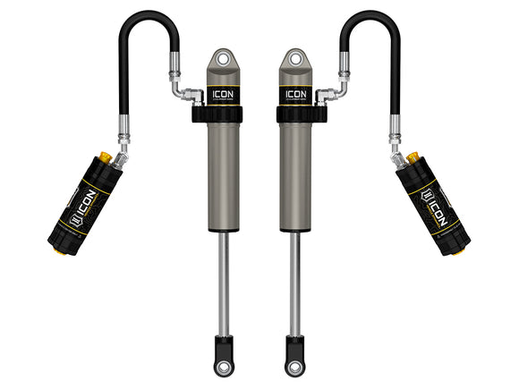 ICON 2005-2023 Toyota Tacoma/2003-2024 4Runner/2007-2014 FJ Cruiser/2003-2009 Lexus GX470, Front, V.S. 2.5 Aluminum Series Shock Absorbers, S2 Secondary Shocks, Remote Reservoir w/ CDCV, Pair