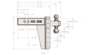 BulletProof 3.0" Heavy Duty 8" Drop/Rise Hitch-5