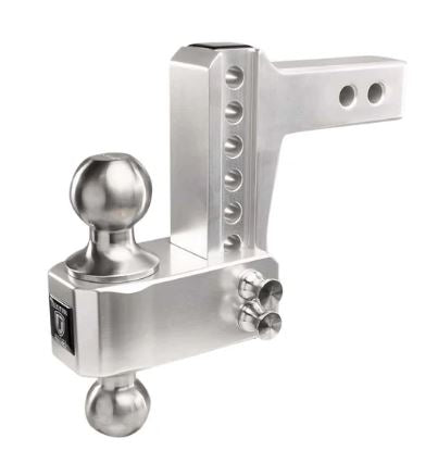 BulletProof 2.0" Aluminum Medium Duty 4" Drop/Rise Hitch - Stainless Ball