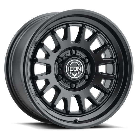 ICON Alloys Anza, Satin Black, 17 x 8.5 / 5 x 5.5, 0mm Offset, 4.75" BS