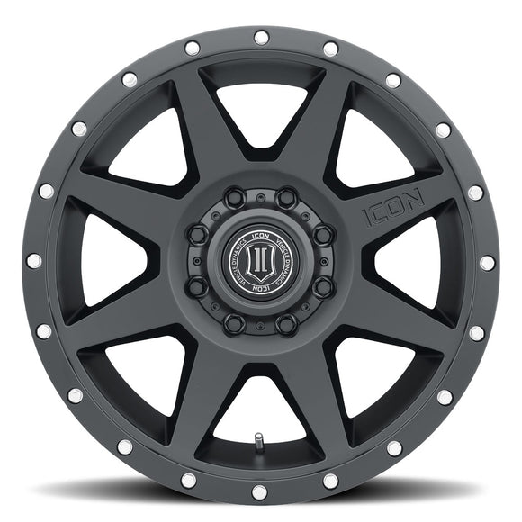 ICON Alloys Rebound, Satin Black, 20 x 9 / 8 x 6.5, 12mm Offset, 5.5" Backspace