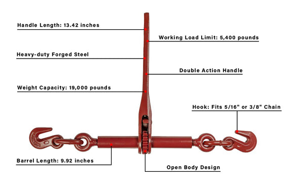 BulletProof Medium Duty 5/16" - 3/8" Ratchet Binder