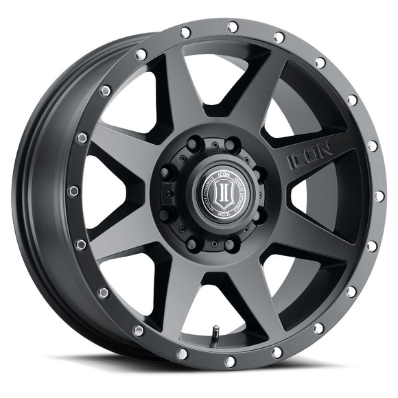 ICON Alloys Rebound, Satin Black, 20 x 9 / 8 x 6.5, 12mm Offset, 5.5" Backspace
