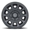 ICON Alloys Thrust, Satin Black, 17 x 8.5 / 6 x 135, 6mm Offset, 5" BS-2