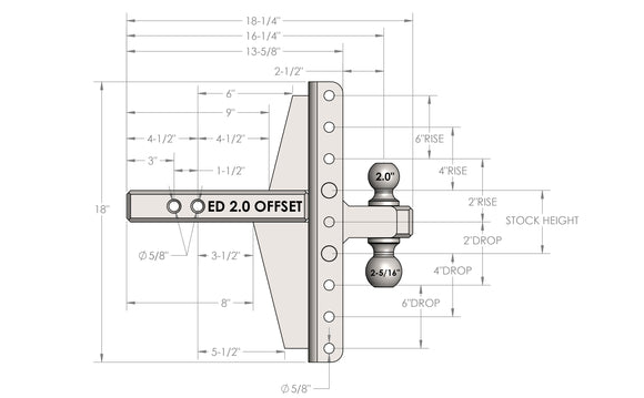 BulletProof 2.0" Extreme Duty 4" & 6" Offset Hitch