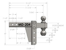BulletProof 2.0" Medium Duty 4" Drop/Rise Hitch-4