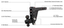 BulletProof 2.0" Extreme Duty 6" Drop/Rise Hitch-4