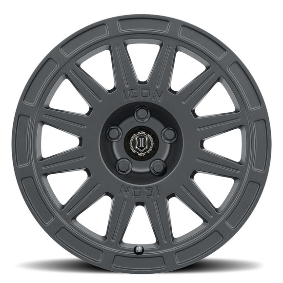 ICON Alloys Ricochet, Satin Black, 15 x 7 / 5 x 100, 15mm Offset, 4.6" BS