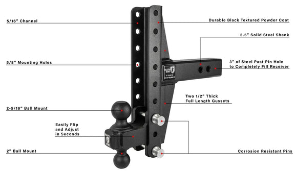 BulletProof 2.5" Heavy Duty 4" & 6" Offset Hitch