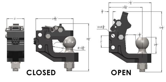 BulletProof Channel Pintle Attachment (BLACK)