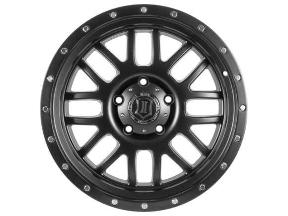 ICON Alloys Alpha, Satin Black, 20 x 9 / 8 x 180, 12mm Offset, 5.5" Backspace