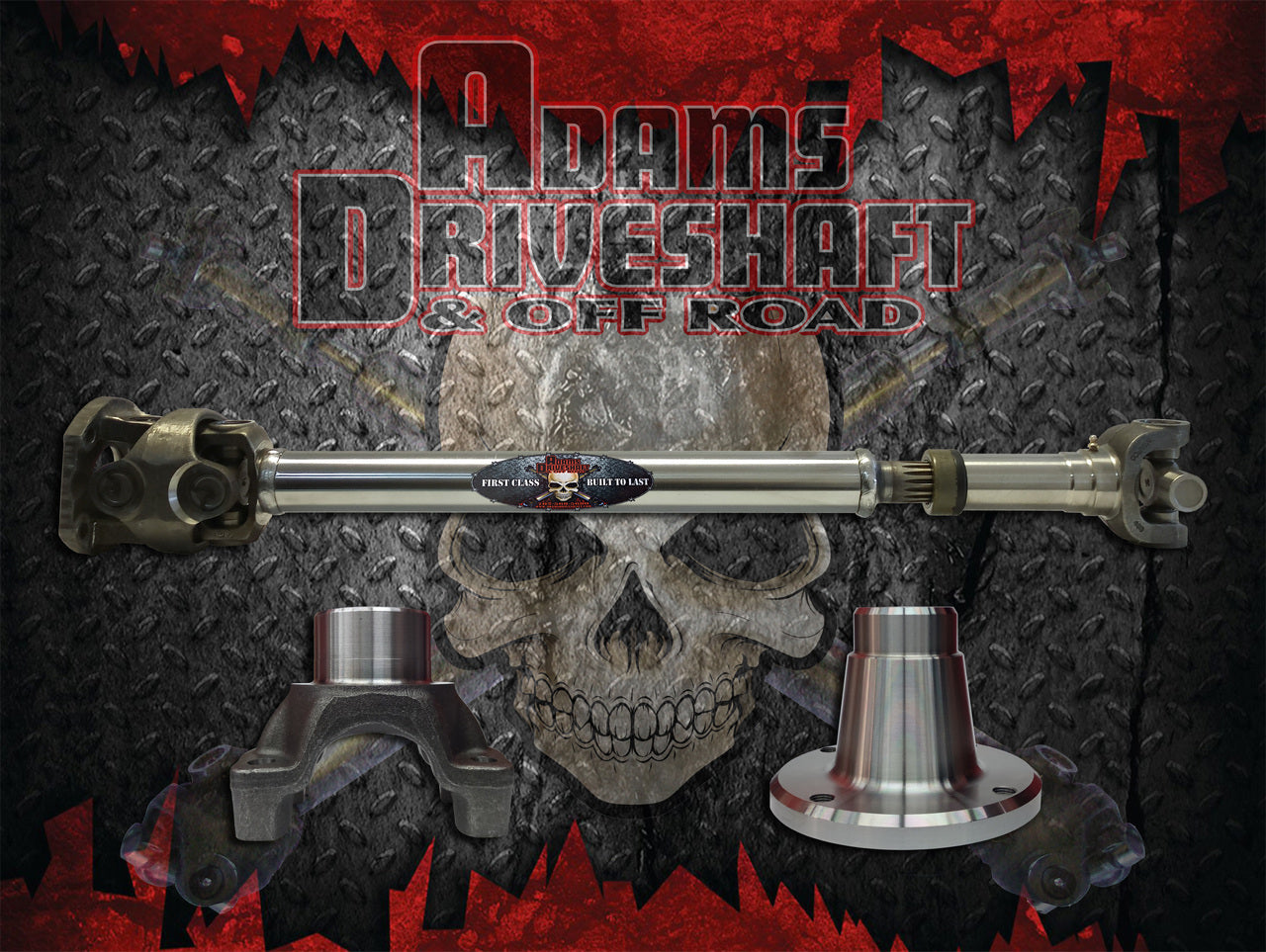 Adams Driveshaft JK Front 1350 CV Driveshaft [EXTREME DUTY SERIES] Solid U-joint - 0
