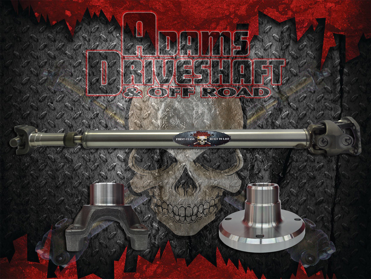ADAMS DRIVESHAFT JK REAR 1350 CV DRIVESHAFT [HEAVY DUTY SERIES] GREASABLE U-JOINT - 0
