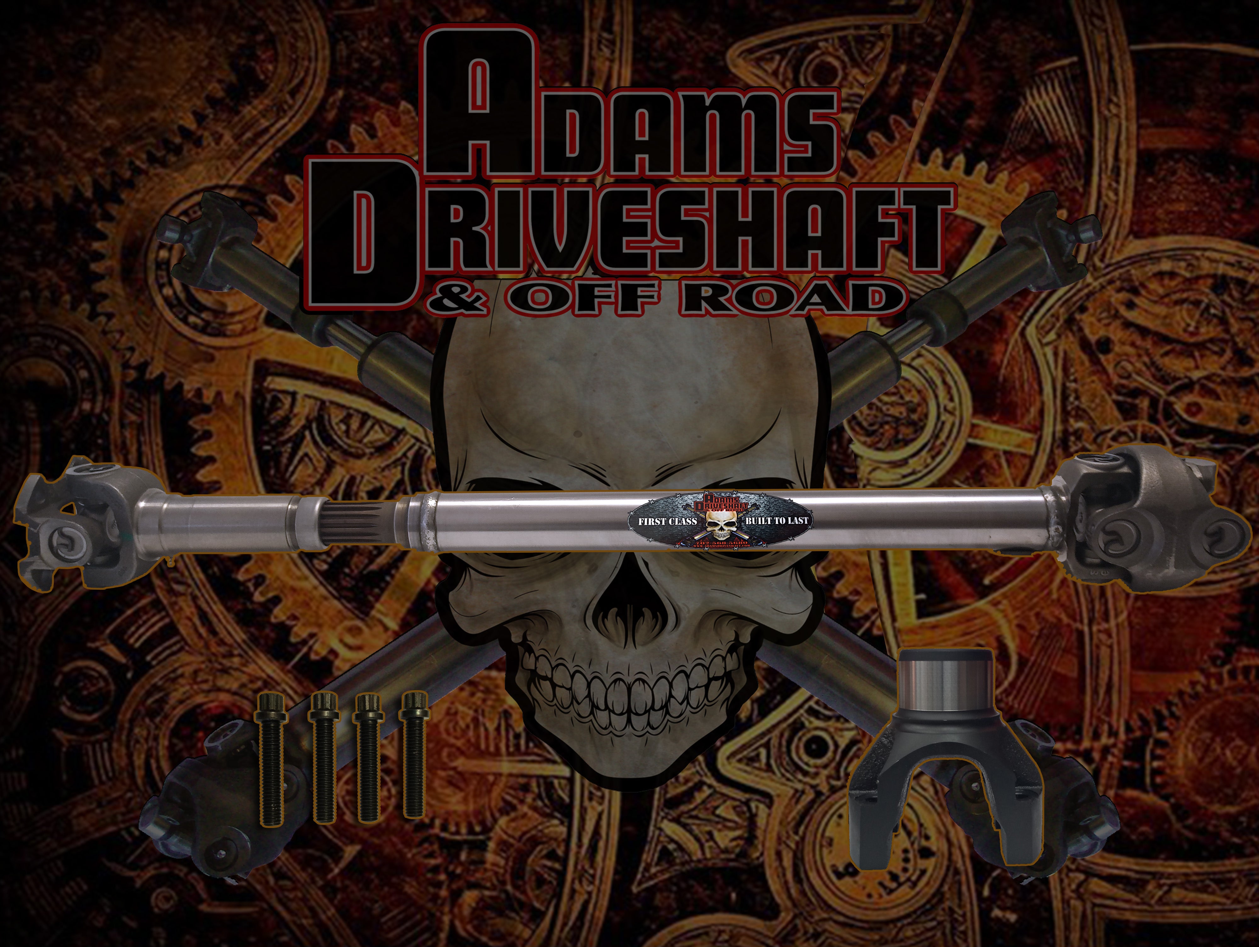 ADAMS DRIVESHAFT JT GLADIATOR (RUBICON - OVERLAND - SPORT) FRONT 1350 CV DRIVESHAFT OEM FLANGE STYLE [EXTREME DUTY SERIES]