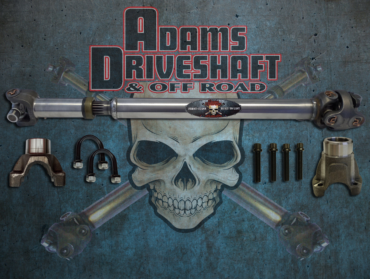 Adams Driveshaft Front JK 1310 CV Driveshaft Solid U-joints  with Pinion Yoke [EXTREME DUTY SERIES]