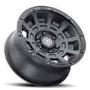 ICON Alloys Thrust, Satin Black, 17 x 8.5 / 6 x 135, 6mm Offset, 5" BS-3