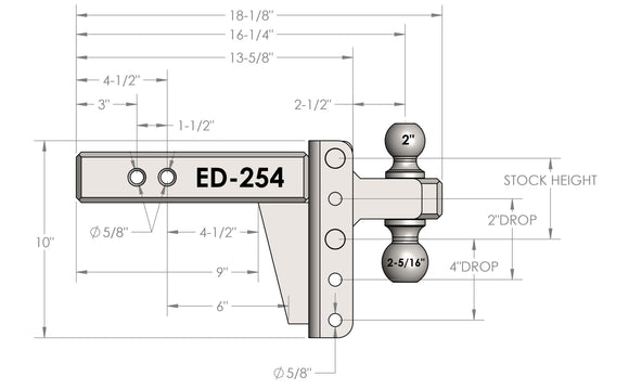 BulletProof 2.5" Extreme Duty 4" Drop/Rise Hitch