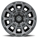 ICON Alloys Thrust, Smoked Satin Black, 17 x 8.5 / 6 x 135, 6mm Offset, 5" BS-2