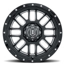 ICON Alloys Alpha, Gloss Black, Milled Windows, 20 x 9 / 8x180, 12mm Offset, 5.5" Backspace-2