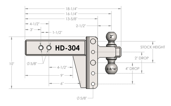 BulletProof 3.0" Heavy Duty 4" Drop/Rise Hitch