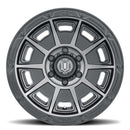 ICON Alloys Victory, Smoked Satin Black, 17 x 8.5 / 5 x 5, -6mm Offset, 4.5" BS-2