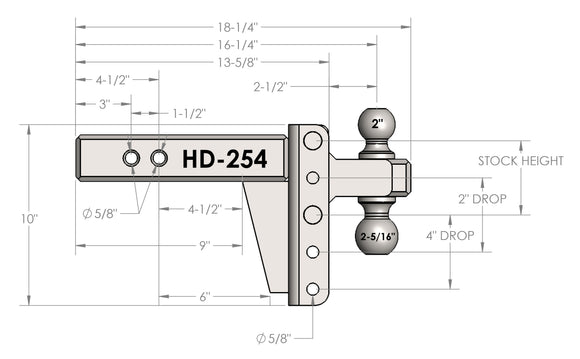 BulletProof 2.5" Heavy Duty 4" Drop/Rise Hitch