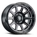 ICON Alloys Recoil, Gloss Black w/Milled Windows, 20 x 10 / 5 x 150, -24mm Offset, 4.5" BS-1
