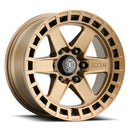ICON Alloys Raider, Satin Brass, 17 x 8.5 / 6 x 120, 0mm Offset, 4.75" BS-1