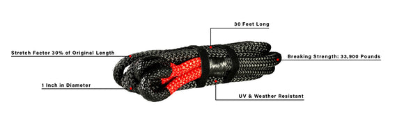 BulletProof Heavy Duty 1" x 30' Kinetic Recovery Rope