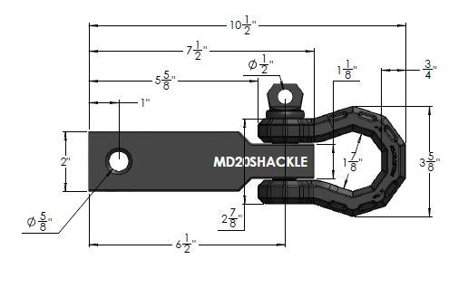 BulletProof 2.0" Medium Duty Receiver Shackle