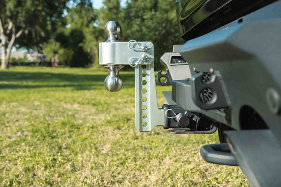 BulletProof 2.0" Aluminum Medium Duty 6" Drop/Rise Hitch - Stainless Ball