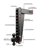 BulletProof 3.0" Heavy Duty 18" Drop/Rise Hitch-3