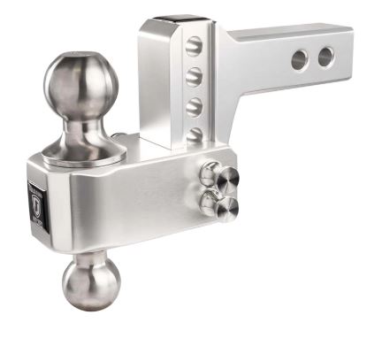 BulletProof 2.0" Aluminum Medium Duty 2" Drop/Rise Hitch - Stainless Ball