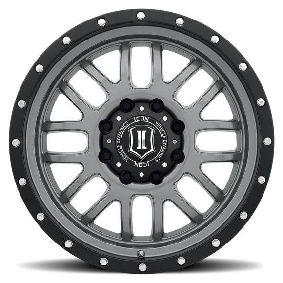 ICON Alloys Alpha, Gun Metal, 20 x 9 / 8 x 180, 12mm Offset, 5.5" Backspace