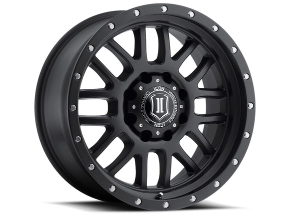 ICON Alloys Alpha, Satin Black, 20 x 9 / 8 x 180, 12mm Offset, 5.5" Backspace