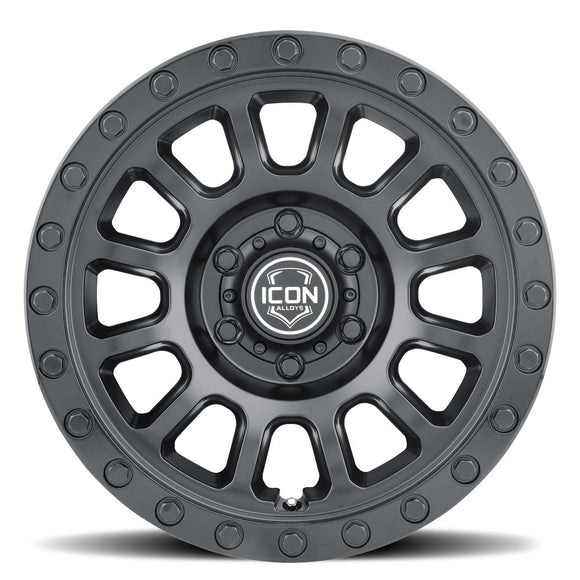 ICON Alloys Hulse, Double Black, 18 x 9 / 8 x 180, 12mm Offset, 5.5" Backspace
