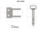 BulletProof Medium Duty 2-Tang Clevis with 1" Pin-6